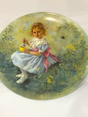 John McClelland Mother Goose Series Reco Plate #3 “Little Miss Muffet” – Vintage